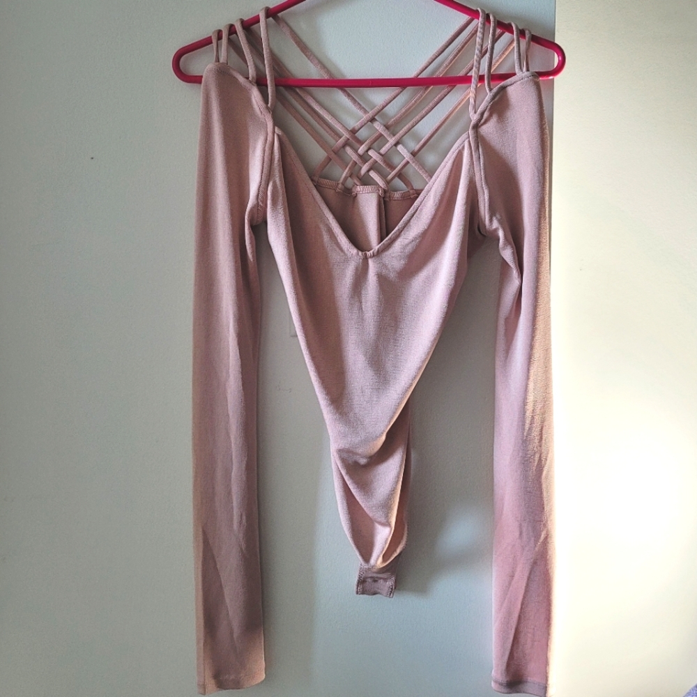 Free People Don't Be Cross Bodysuit Blush NWOT